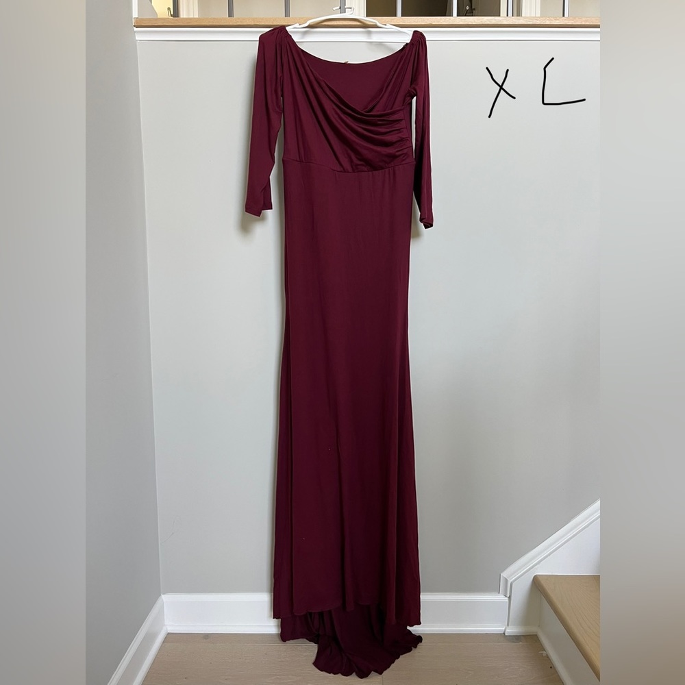 Extra large red maternity stretchy dress photoshoot party